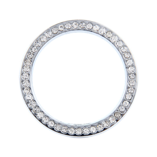 Universal Car Aluminum Steering Wheel Decoration Ring with Diamond For Start Stop Engine System(Silver) by buy2fix