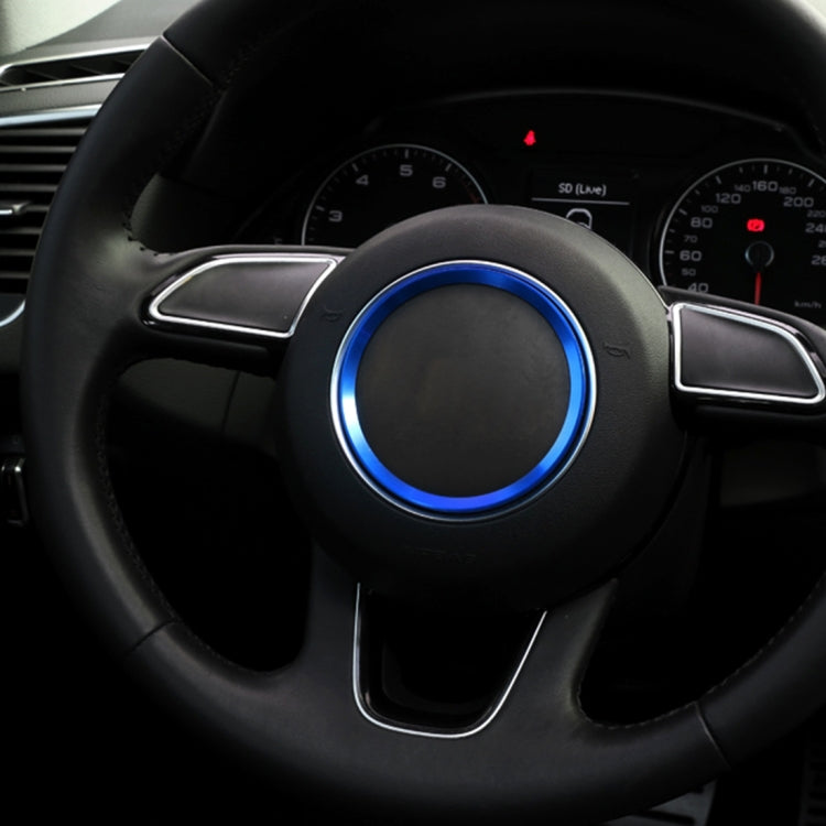 Car Aluminum Steering Wheel Decoration Ring For Audi(Blue) by buy2fix
