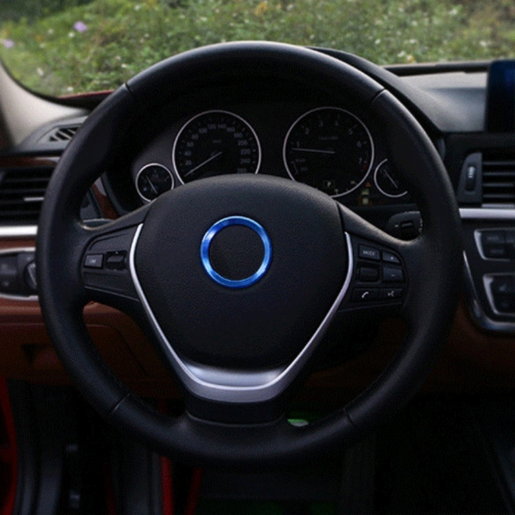 Car Aluminum Steering Wheel Decoration Ring For BMW(Blue) by buy2fix