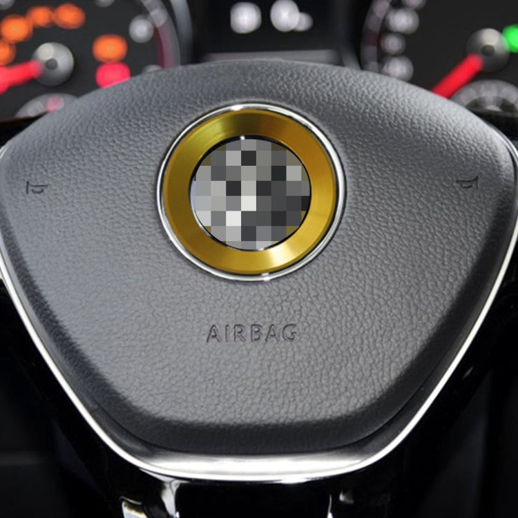 Car Aluminum Steering Wheel Decoration Ring For Volkswagen(Gold) by buy2fix
