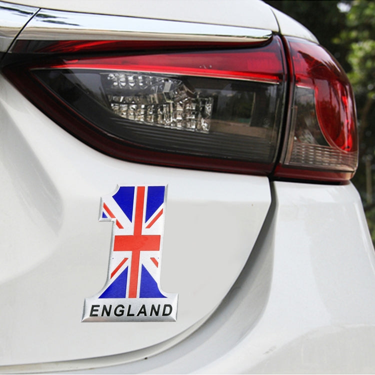 Universal Car UK Flag Number 1 Shape Metal Decorative Sticker by buy2fix