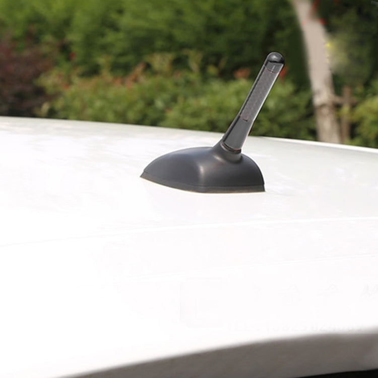 Carbon Fiber Aluminum Short Antenna Polished Universal Screws Base(Medium Size) (Black) by buy2fix