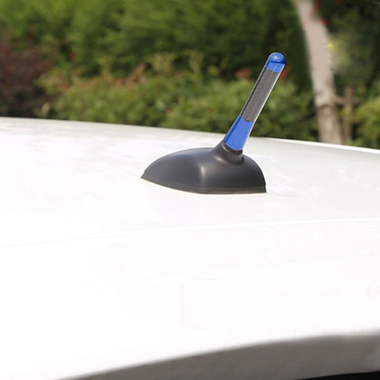 Carbon Fiber Aluminum Short Antenna Polished Universal Screws Base(Medium Size) (Blue) by buy2fix