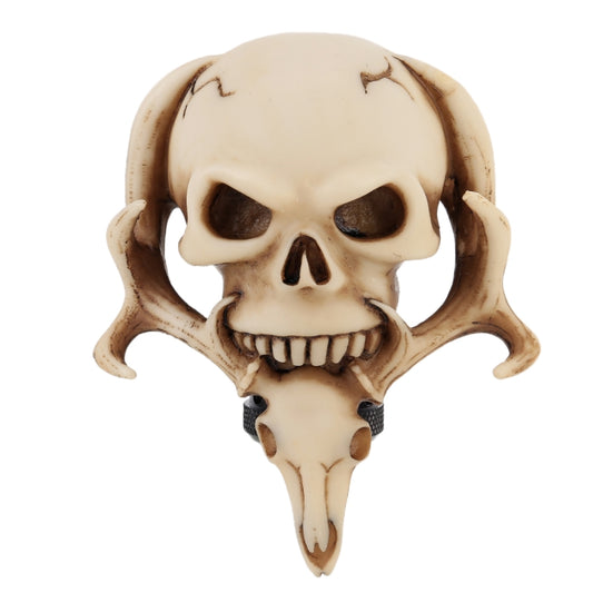 Universal Vehicle Car Creative Skull Double Heads Shaped Shifter Cover Manual Automatic Gear Shift Knob (Beige) by buy2fix