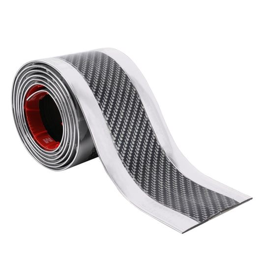 Universal Electroplate Carbon Fibre Car Door Threshold Decoration Strip Decorative Sticker, Size : 5CM x 2M (Silver) by buy2fix