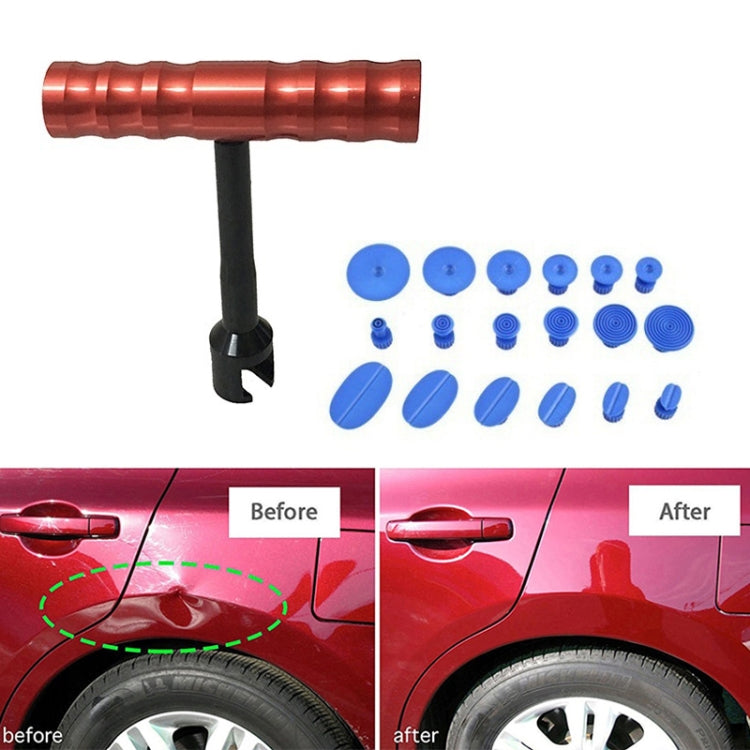 19 in 1 Auto Repair Body Tool Kit Paintless Dent Repair Hail Removal Small Red T Bar Slide Hammer Dent Repair Tool Kit by buy2fix
