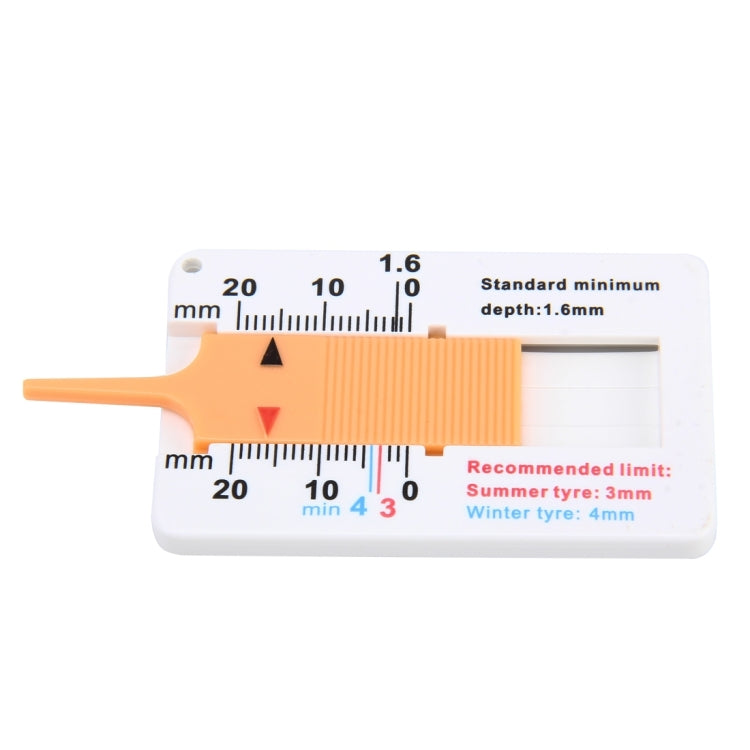 2pcs 0-20mm Plastic Tread Plan Refinding Rounds Refinding Outcome Exists Tread Tablets Plastic Tire Tread Depth Gauge(Yellow) by buy2fix
