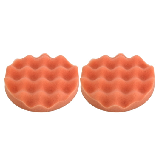 2 PCS Car Wax Sponge Round and Wavy Shape Sponge High-density Waxing Sponge,Size:15 x 15cm by buy2fix
