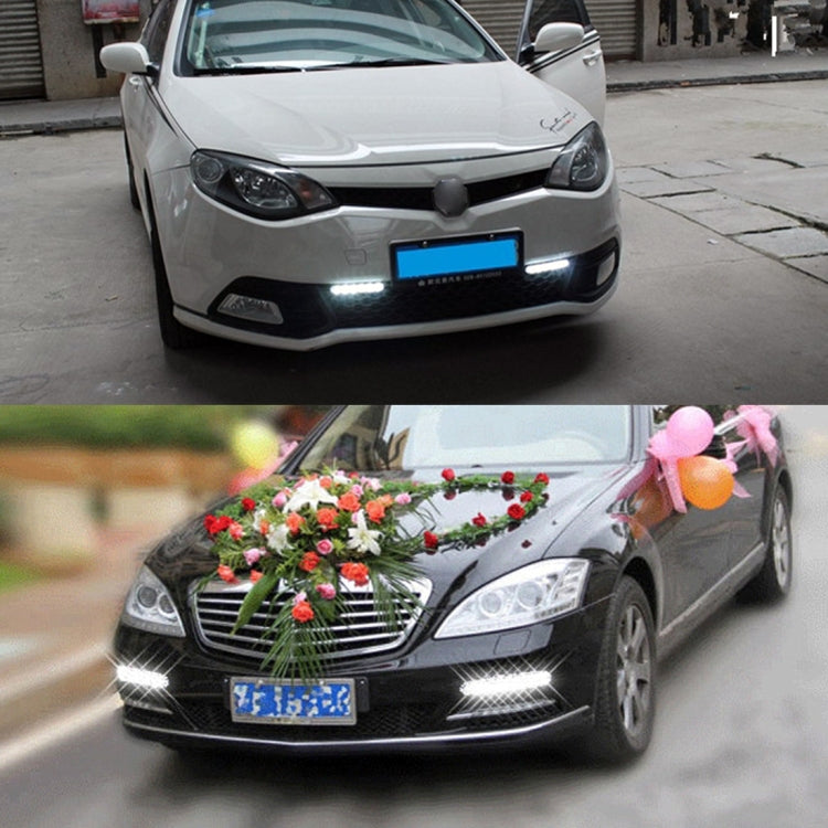 1 Pair DC9-16V 2W 120LM 7000K 8 SMD-5050-LEDs Circular Car DRL&Turn Light by buy2fix