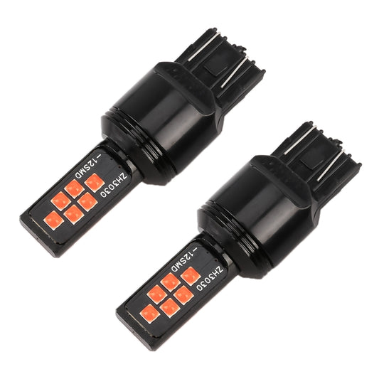 2 PCS 7443 DC9-16V / 3.5W Car Auto Brake Lights 12LEDs SMD-ZH3030 Lamps, with Constant Current(Red Light) by buy2fix