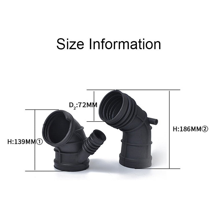 A1233 Fuel Connector Air Intake Boot 13541705209 + Throttle Connection Air Hose 13541438759 for BMW(Black) by buy2fix