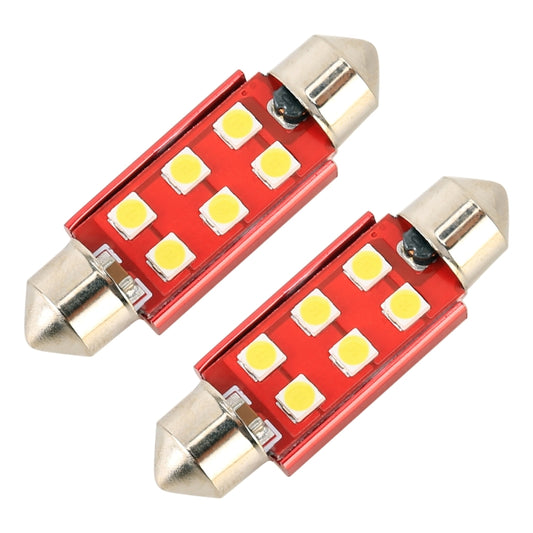 2 PCS 39mm DC12V / 2.2W / 6000K / 130LM 6LEDs SMD-3030 Car Reading Lamp (White Light) by buy2fix