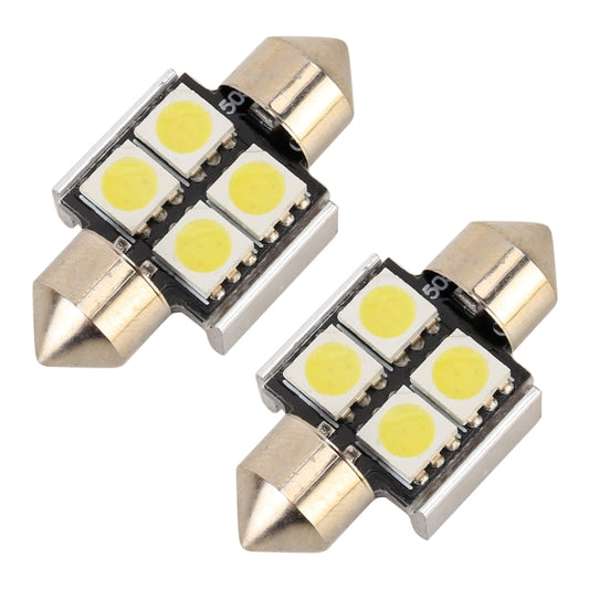 10 PCS 31mm DC12V / 2W / 7000K / 80LM 4LEDs SMD-5050 Car Reading Lamp(White Light) by buy2fix