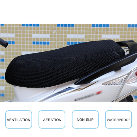 Waterproof Motorcycle Sun Protection Heat Insulation Seat Cover Prevent Bask In Seat Scooter Cushion Protect, Size: XL, Length: 78-85cm; Width: 40-53cm(Black) by buy2fix