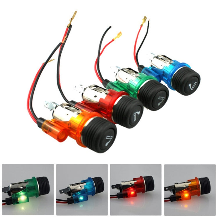 Car 10A 12V European Standard Cigarette Lighter Full Assembly with Light (Green) by buy2fix