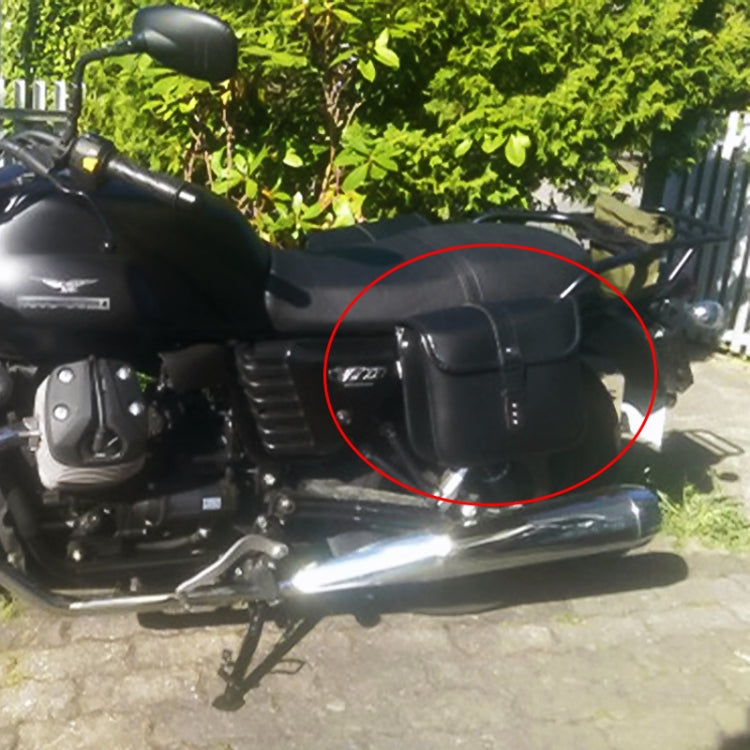 Motorcycle Accessories Modified Side of the Box Leather Bag Knight Bag Kit(Black) by buy2fix