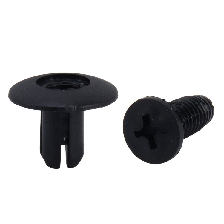 100 PCS Hole Plastic Rivets Fastener Push Clips(Black) by buy2fix