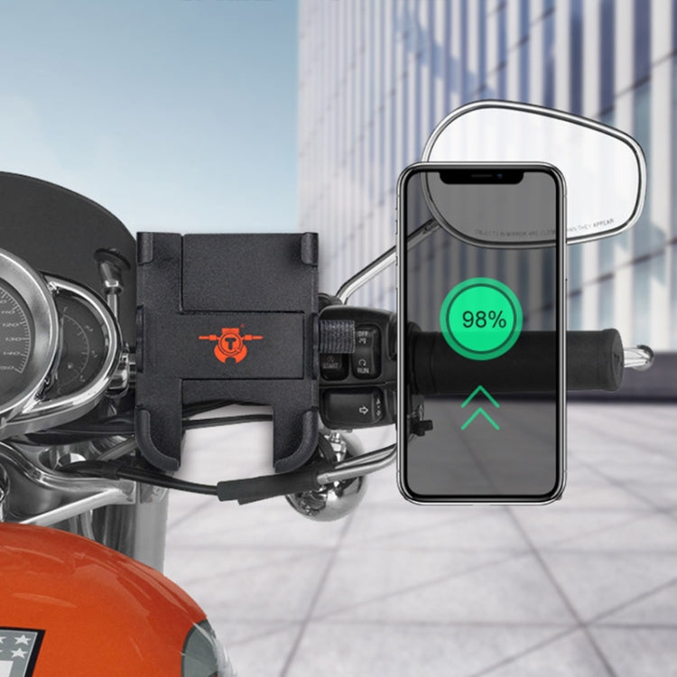 Portable Motorcycle Aluminium Alloy USB Charger Mobile Phone Holder, Handlebars Version by buy2fix