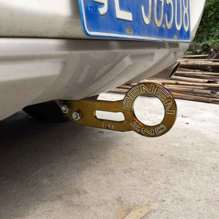 Benen Aluminum Alloy Rear Tow Towing Hook Trailer Ring for Universal Car Auto with Two Screw Holes(Gold) by buy2fix