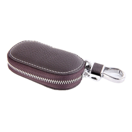 Universal Leather Crocodile Texture Waist Hanging Zipper Wallets Key Holder Bag (No Include Key)(Coffee) by buy2fix