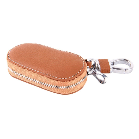 Universal Leather Crocodile Texture Waist Hanging Zipper Wallets Key Holder Bag (No Include Key)(Brown) by buy2fix