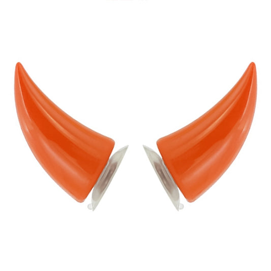 2 PCS Motorcycle Helmet Devil Decoration Motorbike Helmet Suction Cups Horns Decoration Headwear Sucker(Orange) by buy2fix