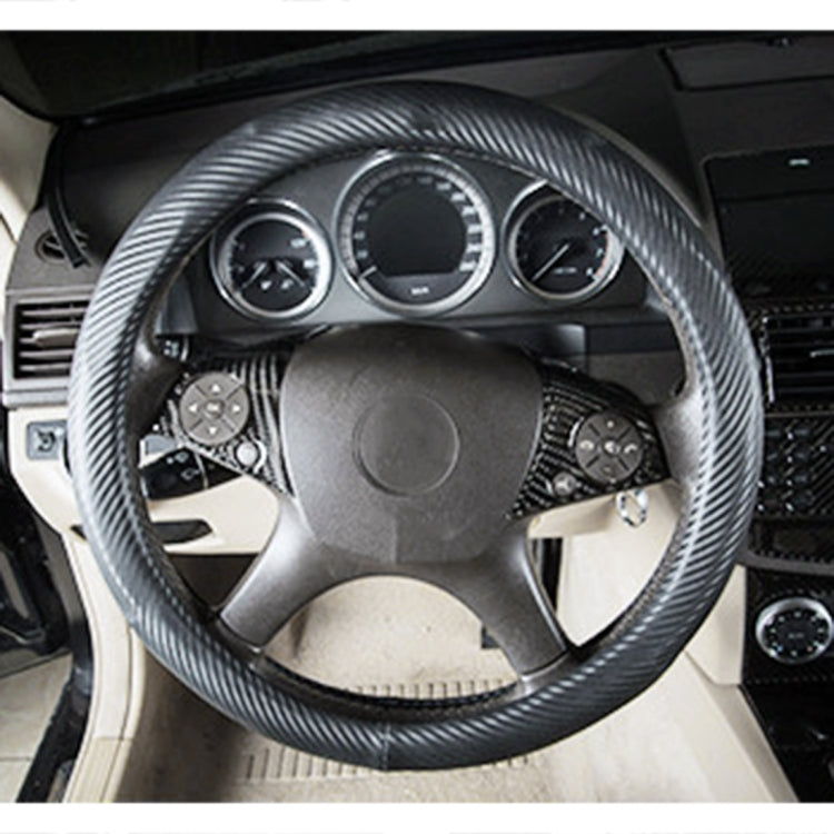 2 PCS Car Steering Wheel Button Carbon Fiber Decorative Sticker for Mercedes-Benz W204 2007-2010 by buy2fix