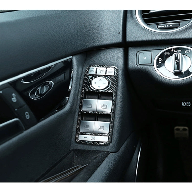4 PCS Car Window Lift Panel Carbon Fiber Decorative Sticker for Mercedes-Benz W204 2007-2010 by buy2fix
