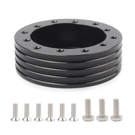 Car Hub for 6-Hole to 3-Hole Steering Wheel Adapter Boss Kit Steering Wheel Spacer Bolts (Black) by buy2fix