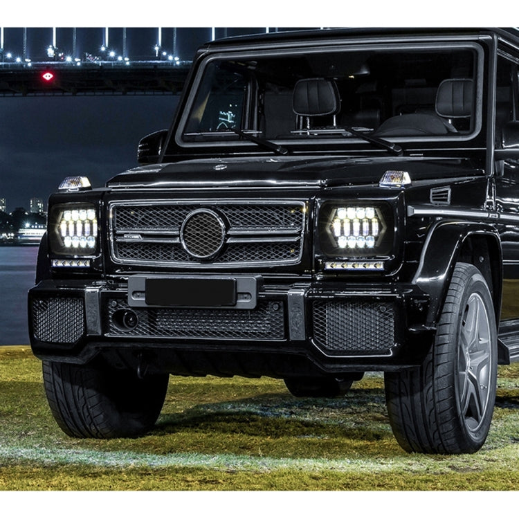 7 inch H4 DC 9V-30V 3000LM 6000K 30W IP67 8LED Lamp Beads Car Square Shape LED Headlight Lamps for Jeep Wrangler by buy2fix