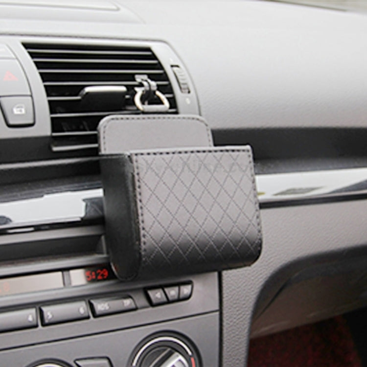 Car Air Vent Mobile Cellphone Pocket Bag Pouch Box Storage Organizer Carrying Case(Black) by buy2fix