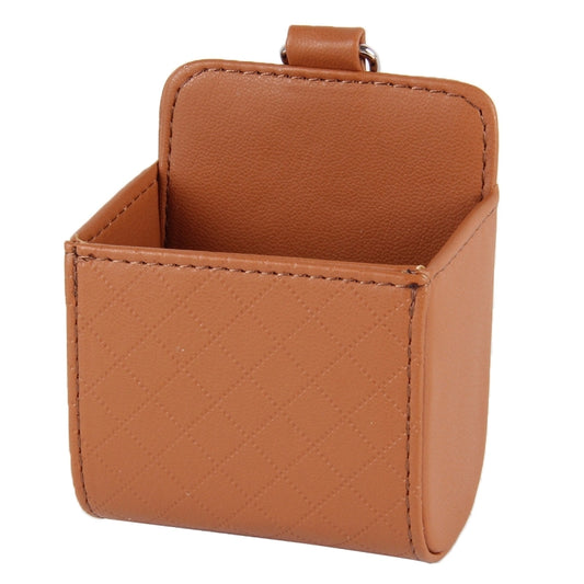 Car Air Vent Mobile Cellphone Pocket Bag Pouch Box Storage Organizer Carrying Case(Brown) by buy2fix