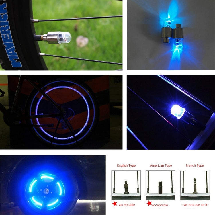 2 PCS Valve Cap Light Wheel Tyre Lamp With Battery for Car / Motorbike / Bike(Blue Light) by buy2fix