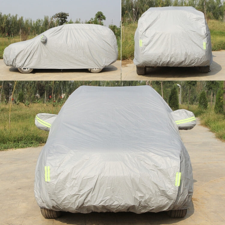 Oxford Cloth Anti-Dust Waterproof Sunproof Flame Retardant Breathable Indoor Outdoor Full Car Cover Sun UV Snow Dust Resistant Protection SUV Car Cover with Warning Strips, Fits Cars up to 4.7m(183 inch) in Length by buy2fix