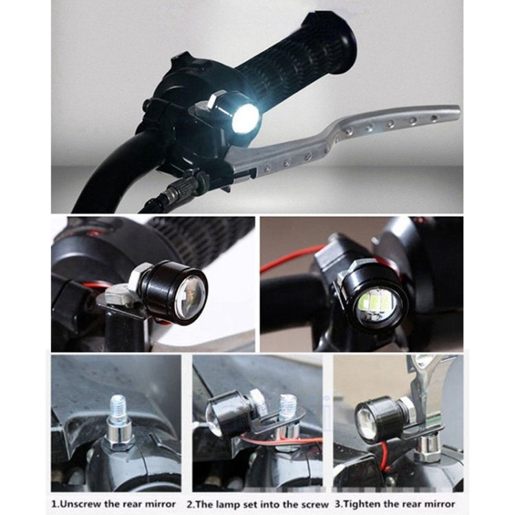 2 PCS 12V 3W Eagle Eyes LED Light For Motorcycle ,Wire Length: 45cm(Yellow Light) by buy2fix