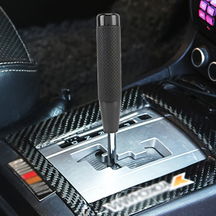 Metal Leather Long Column Car Shift Knob, Size: 18x3.3cm (Black) by buy2fix