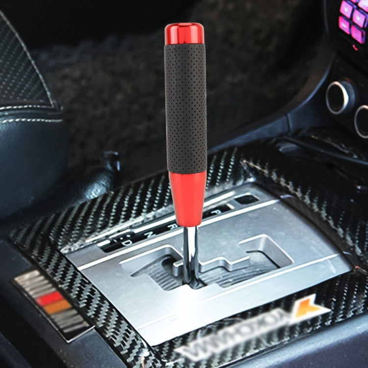Metal Leather Long Column Car Shift Knob, Size: 18x3.3cm (Red) by buy2fix