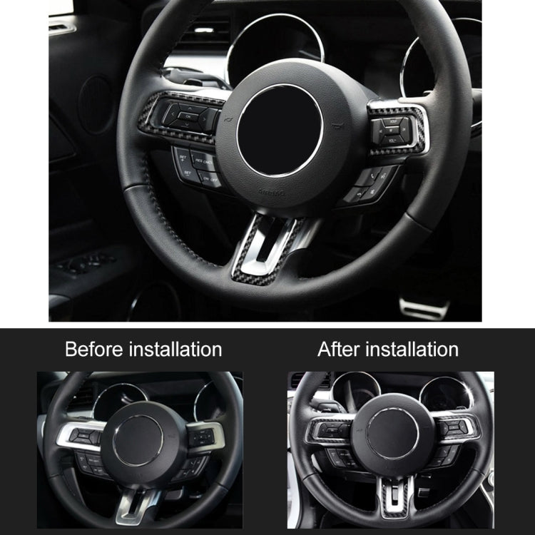 3 PCS Car Steering Wheel Button Decorative Sticker for Ford Mustang 2015-2020 by buy2fix