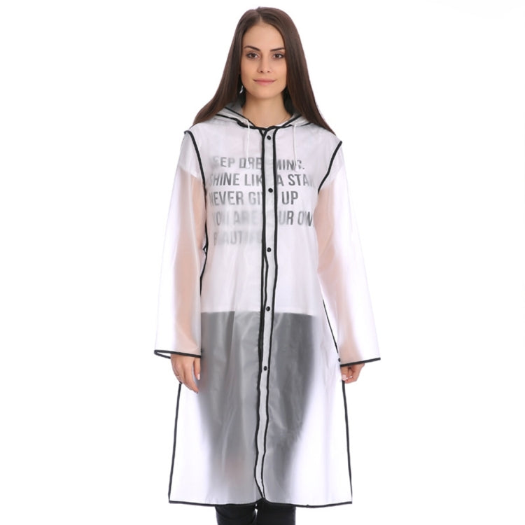 EVA Edging Conjoined Poncho Edge Design Transparent Hat Brim Rain Covers Waterproof Outdoor Raincoat, Size: L, Suitable for 150-170cm Height(Black) by buy2fix
