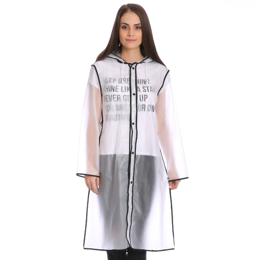 EVA Edging Conjoined Poncho Edge Design Transparent Hat Brim Rain Covers Waterproof Outdoor Raincoat, Size: L, Suitable for 150-170cm Height(Black) by buy2fix