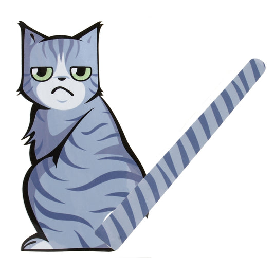 Vehicle Car Rear Windshield Window Wiper Reflective Self-Adhesive Frowning Cat Moving Tail Vinyl Decal Sticker by buy2fix