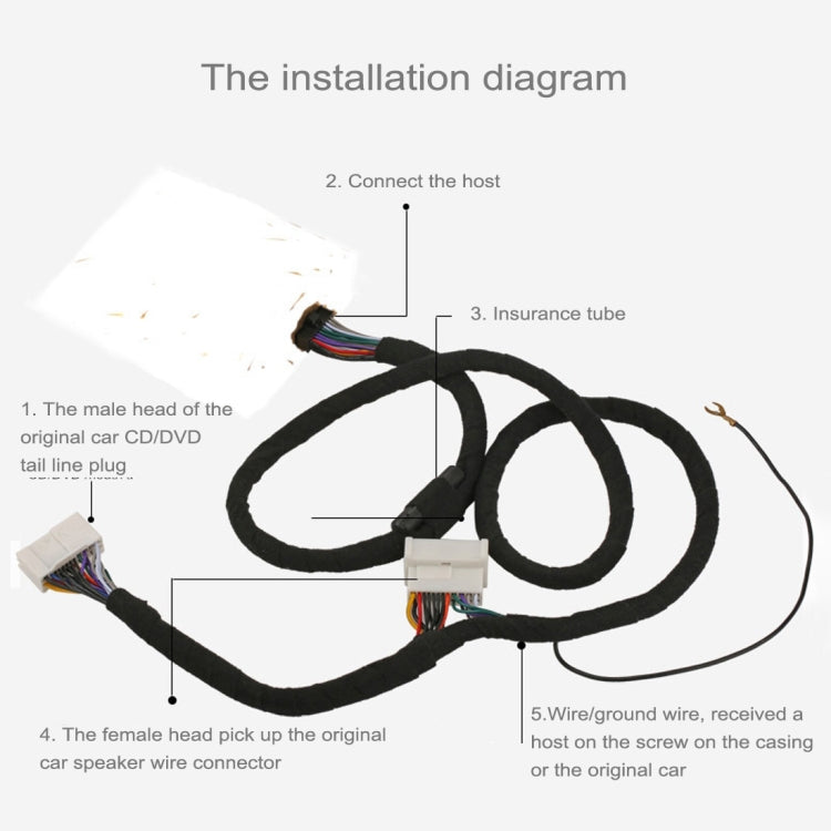 Car Radio Stereo Ampplified DSP Extension Cable Wiring Harness, Cable Length: 1.5m, For Nissan Tiida, Sylphy, Infiniti QX35, Mazda 6, New Tiida and More Vehicles by buy2fix