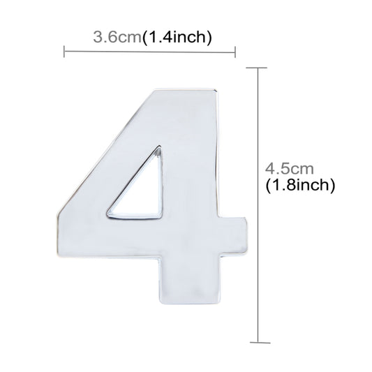 Car Vehicle Badge Emblem 3D Number Four Self-adhesive Sticker Decal, Size: 3.6*4.5*0.5cm by buy2fix