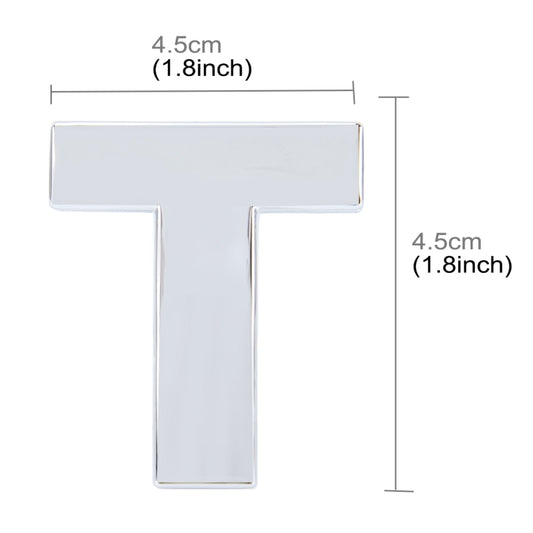 Car Vehicle Badge Emblem 3D English Letter T Self-adhesive Sticker Decal, Size: 4.5*4.5*0.5cm by buy2fix