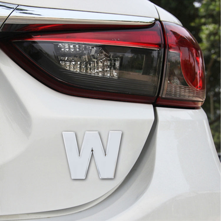 Car Vehicle Badge Emblem 3D English Letter W Self-adhesive Sticker Decal, Size: 4.5*4.5*0.5cm by buy2fix
