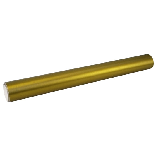 1.52 * 0.5m Waterproof PVC Wire Drawing Brushed Chrome Vinyl Wrap Car Sticker Automobile Ice Film Stickers Car Styling Matte Brushed Car Wrap Vinyl Film (Gold) by buy2fix