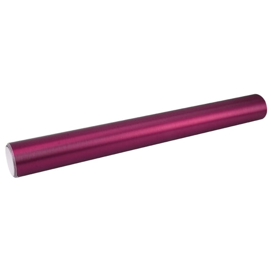 1.52 * 0.5m Waterproof PVC Wire Drawing Brushed Chrome Vinyl Wrap Car Sticker Automobile Ice Film Stickers Car Styling Matte Brushed Car Wrap Vinyl Film (Magenta) by buy2fix
