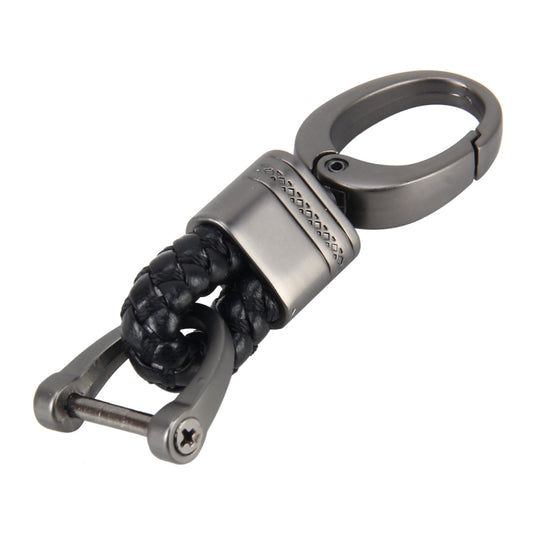Weaving Band Metal Car Key Ring Braided Belt Key Chain(Black) by buy2fix