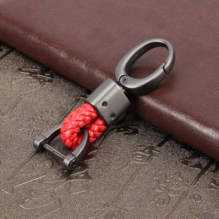 Weaving Band Metal Car Key Ring Braided Belt Key Chain(Red) by buy2fix