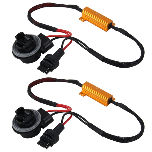 2 PCS 3156 Car Canbus Error Canceller Decoder Load Resistor LED 50W 8 Ohm No Blinking Decoder Heat Resistance Aluminum Case Heat Sink High Power Metal Shell Resistance by buy2fix